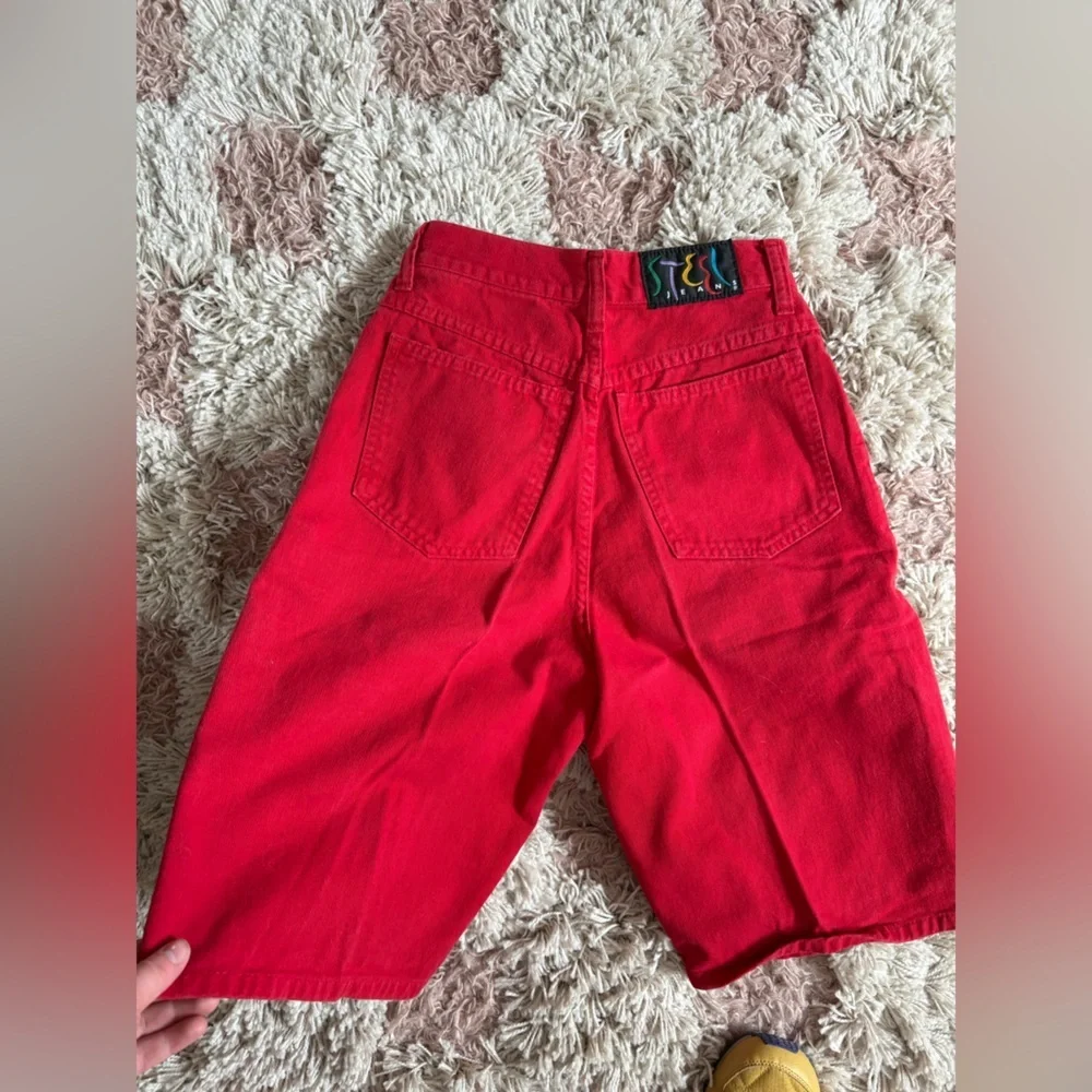 Steel Vintage Red Jean Shorts
